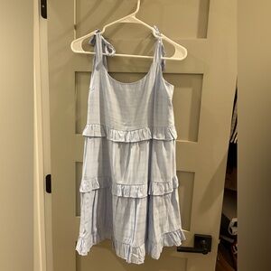 Light Blue Ruffle Tiered Dress - Brand
